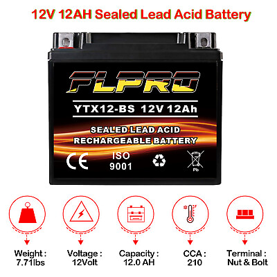 #ad YTX12 BS Sealed AGM Motorcycle Battery for Honda Kawasaki Suzuki ATV Kawasaki $39.95