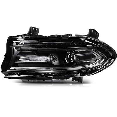 #ad Headlight Assembly Fits 2015 2022 Dodge Charger Black Housing Left Side Replace $132.88