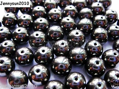 #ad 100Pcs Natural Hematite Gemstones Round Beads 2mm 3mm 4mm 6mm 8mm 9m 10mm 12mm $1.24