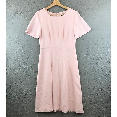 #ad New Ann Taylor Factory Fit amp; Flare Pale Pink Chiffon Twirl Dress Womens 2 $29.99