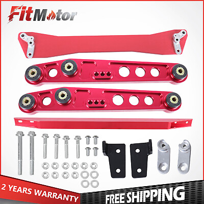 #ad Kit of Red Subframe Tie Bar Rear Lower Control Arm Fits Honda Civic 1992 1995 $63.88