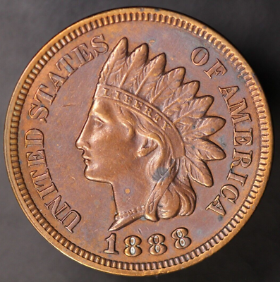#ad 1888 INDIAN CENT TONED FRESH FROM ORIGINAL COLLECTION LOT 7878 $104.99
