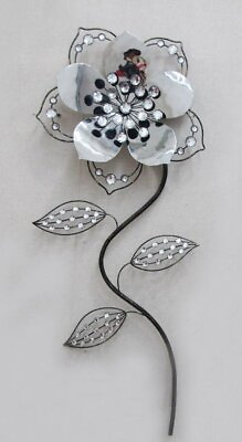 #ad TWG Modern Wall Sculptures: Stem Flowers Crystal Rose $39.99