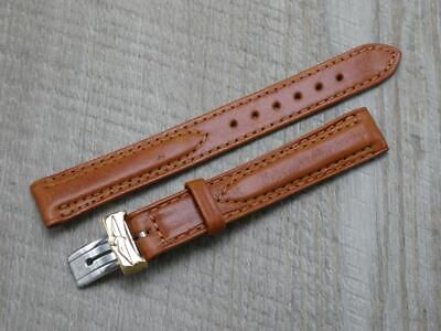#ad Ladies Rotary Original14mmRaised Brown Leather Watch Strap amp; Buckle GBP 12.99