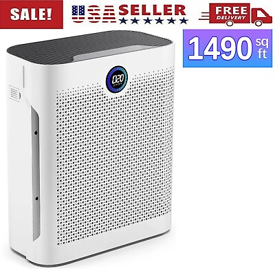 #ad Home True HEPA Air Purifier Large Room Air Cleaner for Allergies Baby Smoker Pet $59.49