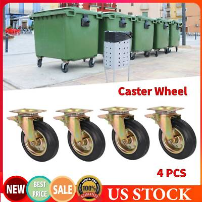 #ad 4Pcs 8in Caster Wheel with Brake Universal Workbench Cart Caster for Trash Can $83.59
