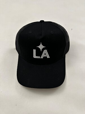 #ad New LA Galaxy Embroidered Graphic Black Snapback Hat Cap One Size $27.99