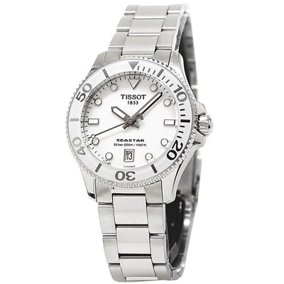 #ad New Tissot Seastar 1000 36mm White Dial Unisex Watch T1202101101100 $313.00