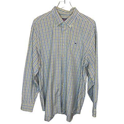 #ad VINEYARD VINES By Shep amp; Ian Whale Shirt XL Blue Yellow Plaid 100% Cotton $19.99