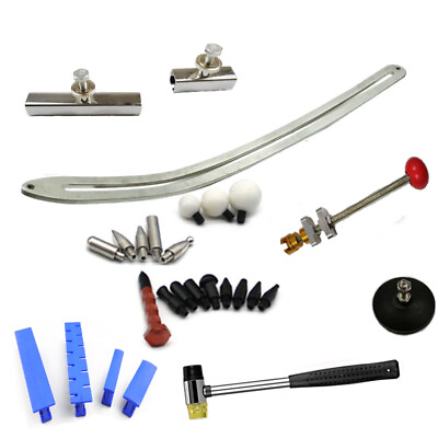 #ad Dent Removal Fender Damage Repair Puller Lifter Arc Crowbar Tools Hook Rods kit GBP 111.99