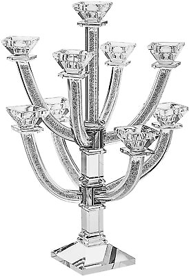 #ad D Candelabra Crystal with Stones 9 Branches 18#x27;#x27; Judaica Home Holiday Decor $329.99