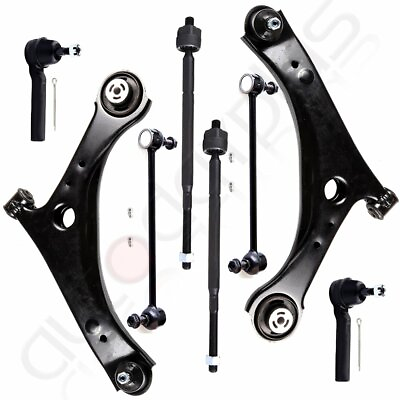 #ad 8pcs Front Suspension Control Arms Tie Rod Kit For 2008 16 Chrysler Town Country $110.99