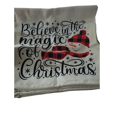 #ad PSDWETS Christmas Holiday Pillow Covers 18quot; x 18quot; Zip Side Canvas Decor 4 piece $23.00