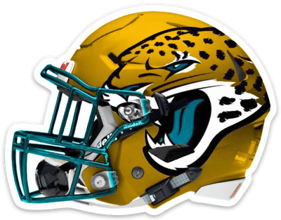 #ad Jacksonville Jaguars Football Gold Helmet w Jaguar Type Logo Die Cut MAGNET $5.49