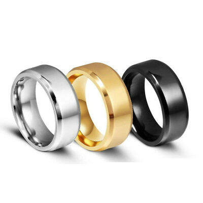 #ad Fashion 6MM 8MM Stainless Steel Rings for Men Band Titanium Jewelry Size 5 12 $1.89