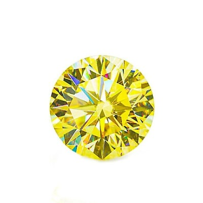 #ad Yellow Diamond 4.33 Ct Natural Round Cut 2 pcs Certified D Color VVS1 RE15 $124.20