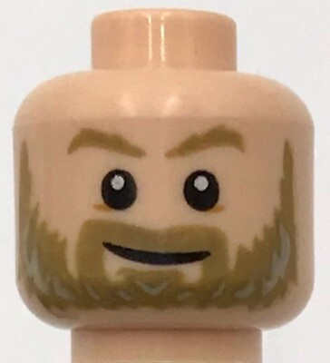 #ad Lego New Light Nougat Minifigure Head Dual Sided Lightning Eyes Part $1.99