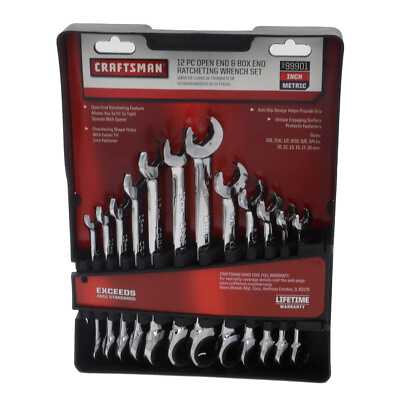 #ad #ad Craftsman 99901 12 Piece open end and box ratcheting wrench set metric $68.94