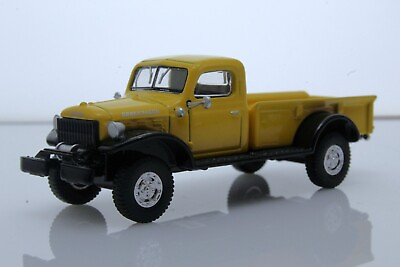 #ad 1946 Dodge Power Wagon Pickup Truck Off Road 4x4 1:64 Scale Diecast Model Yellow $15.95