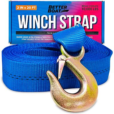#ad Boat Trailer Winch Strap with Hook Replacement 2quot; x 20#x27; $23.99