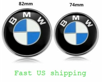 #ad 2PC Front Hood Rear Trunk 82mm 74mm for BMW Badge Emblem 51148132375 $14.99
