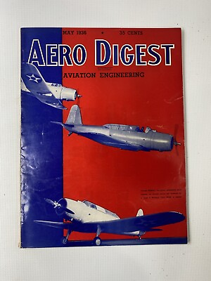 #ad VINTAGE RARE May 1936 Aero Digest Magazine Aviation Engineering $19.95