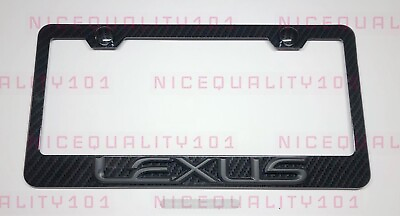 #ad 3D Lexus Black On Carbon Fiber Style Finished License Plate Frame Rust Free $38.99