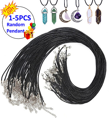#ad 20quot; Necklace Cord Black Braided String Rope with Claw Clasp for Pendant Necklace $3.99