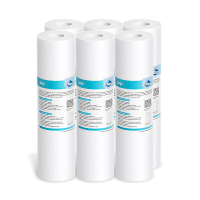 #ad 6 Pack 1 5 10 20 25 50 Micron 10quot;x2.5quot; Sediment Water Filter Whole House Replace $23.88