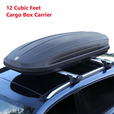 #ad 12 Cubic Ft. Car Rooftop Cargo Box Carrier of Vehicle Roof Mount Luggage Storage $399.99