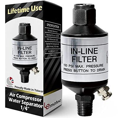 #ad #ad Air Compressor Water Separator 1 4quot; Produces Clean Dry Air with One Way Drain... $20.61