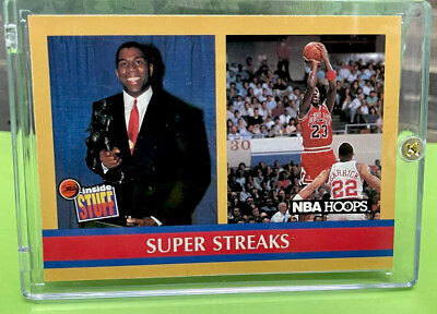 #ad Michael Jordan Card 90’s AUTHENTIC Original RARE Magic Johnson BULLS JERSEY #23 $23.67