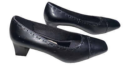 #ad Life Stride “Jiles” Size 9M Black Athens Shoes Pumps 2” Heels Black Weave Design $13.59