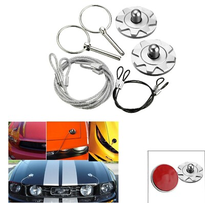 #ad CNC Universal Car Racing Sport Bonnet Hood Pin Lock Latch Appearance Kit Silver $12.00