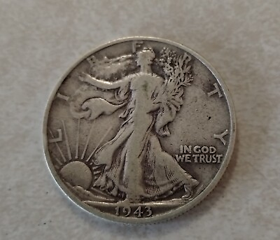 #ad 1943 Silver Walking Liberty Half Dollar Nice Coin Free Shipping $21.50
