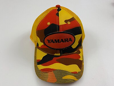 #ad New Vintage Yamaha Yellow Adjustable Mesh Snapback Hat One Size $39.99