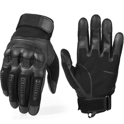 #ad Motorcycle Gloves Leather Full Finger Gloves for Motorbike ATV Bike Camping Work $17.89