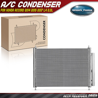 #ad AC Condenser w Receiver Drier for Honda Accord 2014 2015 2017 L4 2.0L Aluminum $44.49