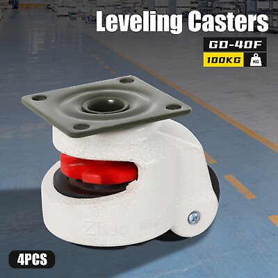 #ad Leveling Casters Swivel Workbench Adjustable Wheel 100KG Retractable 4pcs $15.20