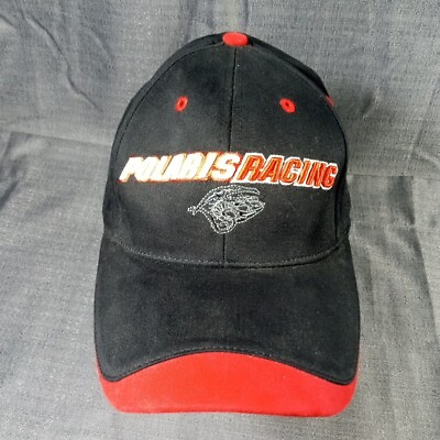#ad Polaris Racing Red Black Baseball Cap Hat One Size Stretch Embroidered Logo $18.95