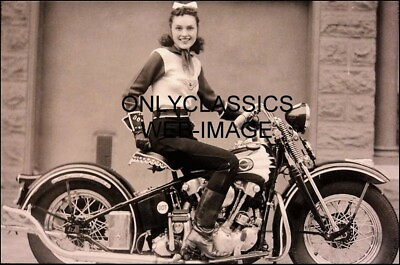 #ad DAREDEVIL RIDER DOT SMITH HARLEY DAVIDSON EL CUSTOM MOTORCYCLE PHOTO CUTE GIRL $7.99