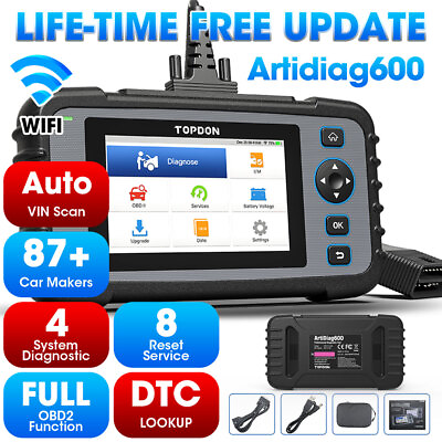 #ad 2024 TOPDON AD600 OBD2 Car Scanner Engine ABS SRS AT SAS EPB ETC Diagnostic Tool $126.99