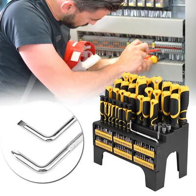 100X Screwdriver Sets Case Craftsman Repair with Rack Security Precision Tools $27.99