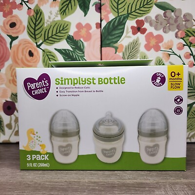 #ad Parent#x27;s Choice Simplyst Bottle 9 oz. 3 Pack BPA Free Slow Flow 0 Months New $17.99