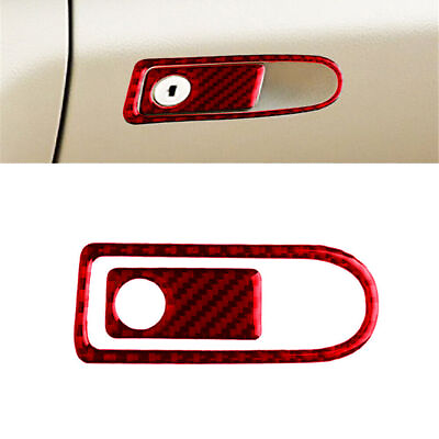#ad 2Pcs Red Carbon Fiber Copilot Storage Box Cover For Mercedes Benz W204 2007 2013 $7.10