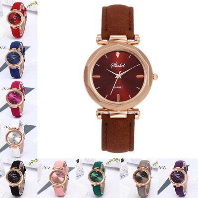 #ad Fashion Women Leather Ladies Watch Luxury Analog Quartz Crystal Wrist Watch $1.50