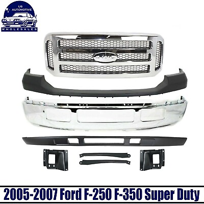 #ad Front Bumper Kit Grille Brackets For 2005 2007 Ford F 250 F 350 Super Duty $752.11