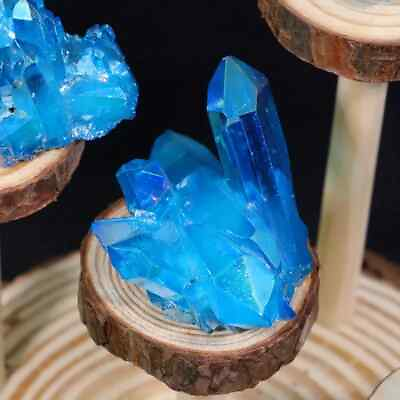 #ad 80 100g Aqua Aura Blue Cluster Titanium Geode Quartz Crystal Mineral Specimens $14.50