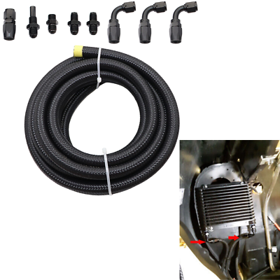 #ad Fit For Braided Automatic Transmission Cooler Line GM 4L80E 6AN Nylon Steel Kit $57.20