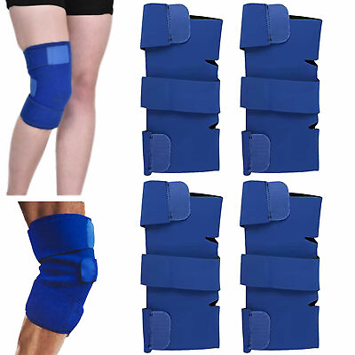 #ad 4 Pc Adjustable Knee Brace Patella Support Wraps Joint Sports Compression Sleeve $17.53
